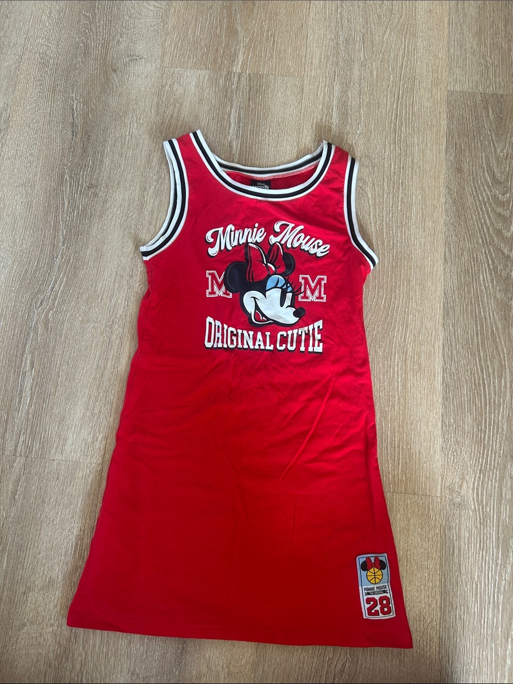 Disney Red Minnie Mouse Tank Dress with Contrast Trim